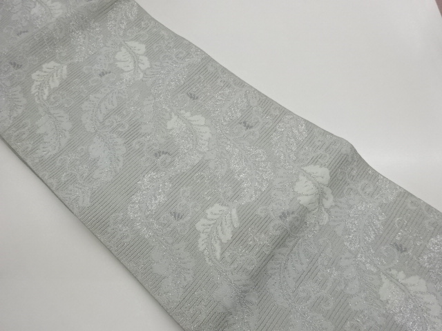 JAPANESE KIMONO / NAGOYA OBI FOR SUMMER/ WOVEN ARABESQUE FLOWER 